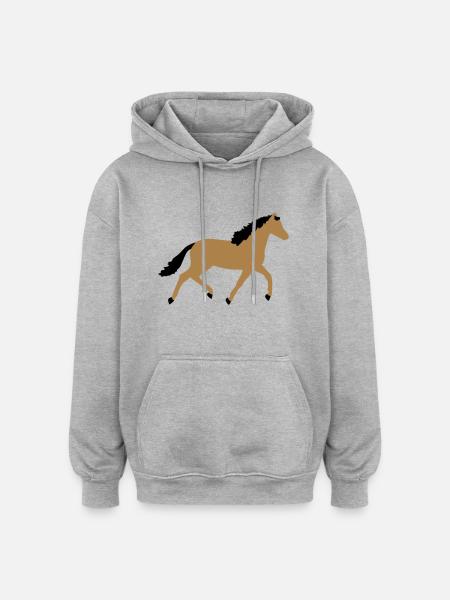horse - Oversized Unisex Hoodie - heather grey