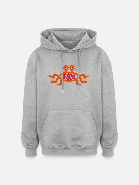 Fliegendes Spaghettimonster - Oversized Unisex Hoodie - Grau meliert