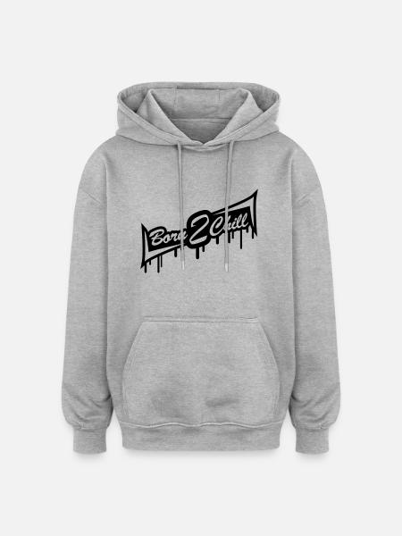 Born 2 Chill - Oversized Unisex Hoodie - heather grey
