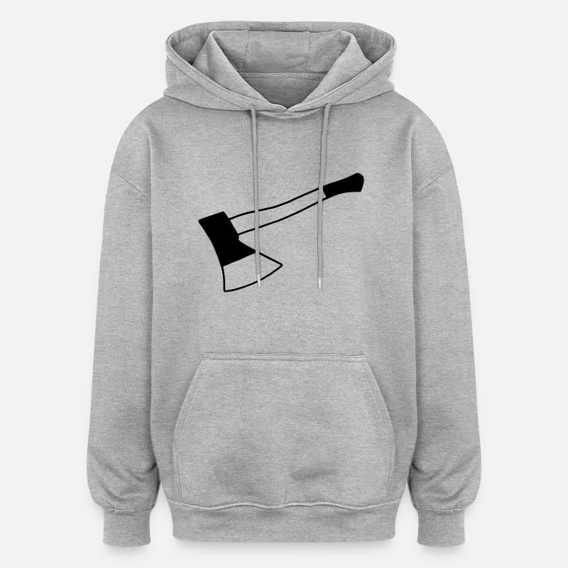 Küchenbeil Beil - Oversized Unisex Hoodie - Grau meliert