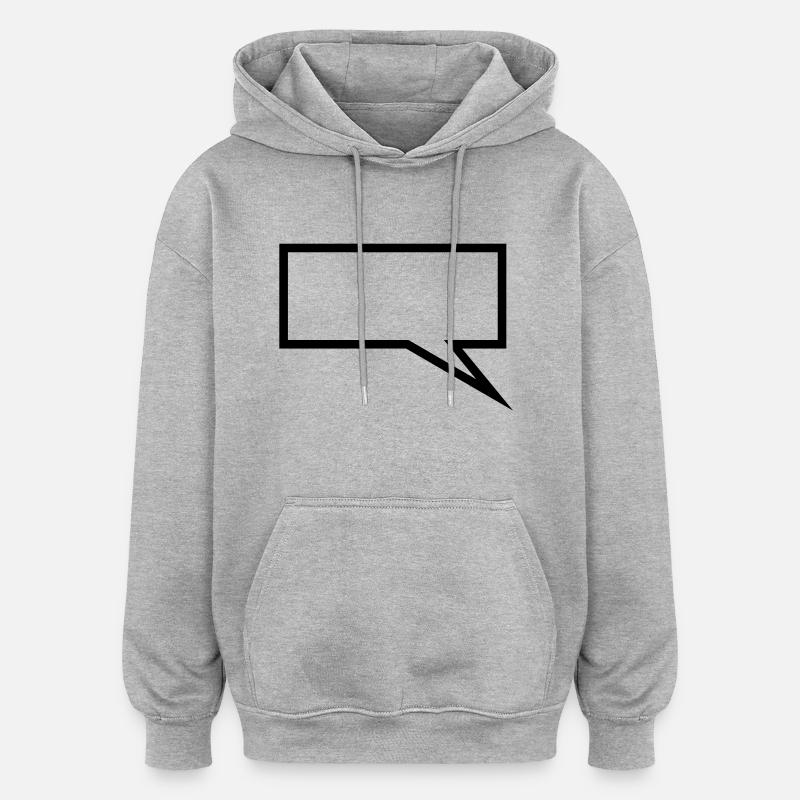 speech ballon - Sweat à capuche oversize unisexe - gris chiné