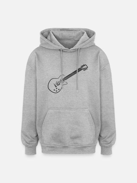 E-Gitarre - Oversized Unisex Hoodie - Grau meliert