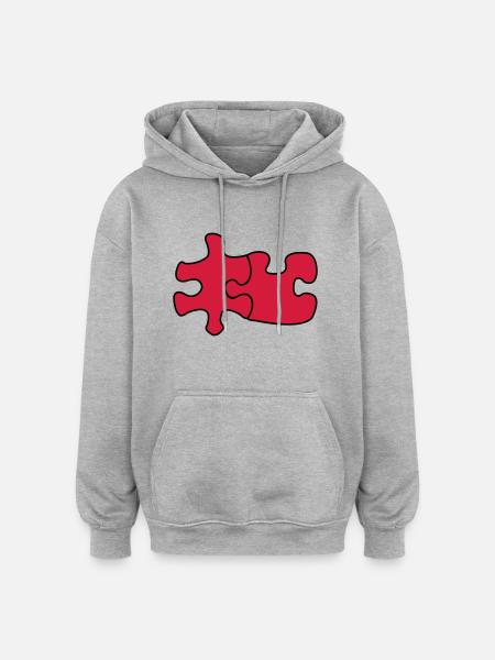 puzzle1 - Sweat à capuche oversize unisexe - gris chiné