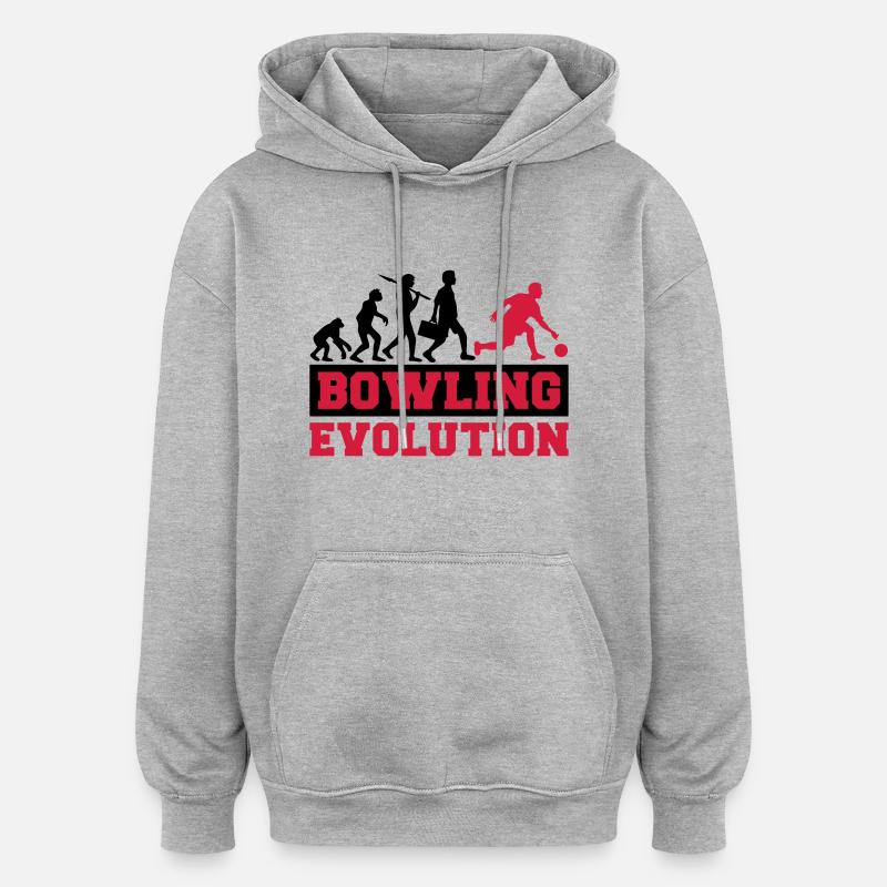 Bowling Evolution - Oversized Unisex Hoodie - Grau meliert
