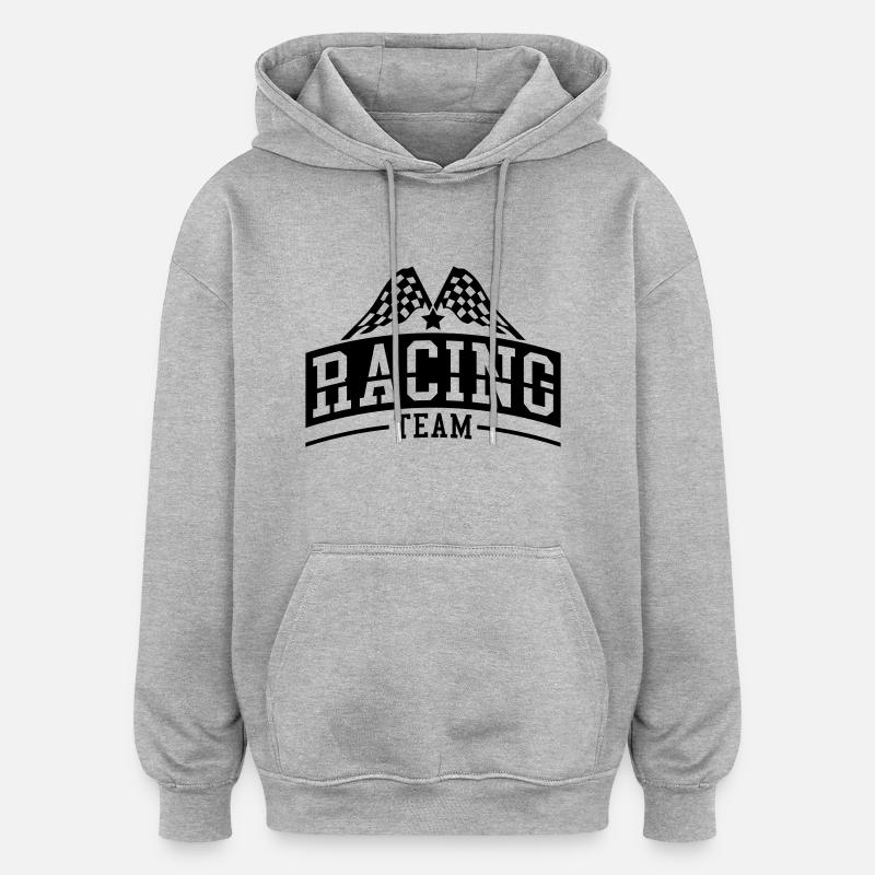 racing_team_re1 - Sweat à capuche oversize unisexe - gris chiné