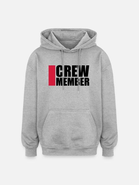Cool Crew Member Logo-Design - Oversized Unisex Hoodie - Grau meliert