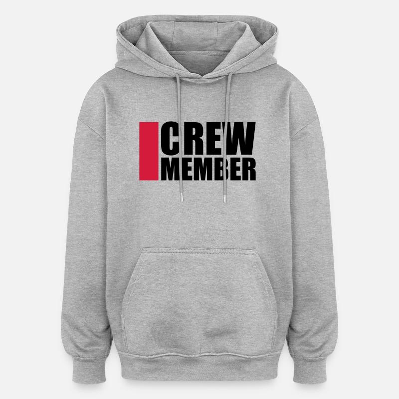Cool Crew Member Logo-Design - Sweat à capuche oversize unisexe - gris chiné