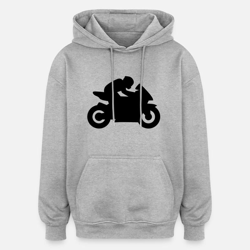 Motocycle - Sweat à capuche oversize unisexe - gris chiné
