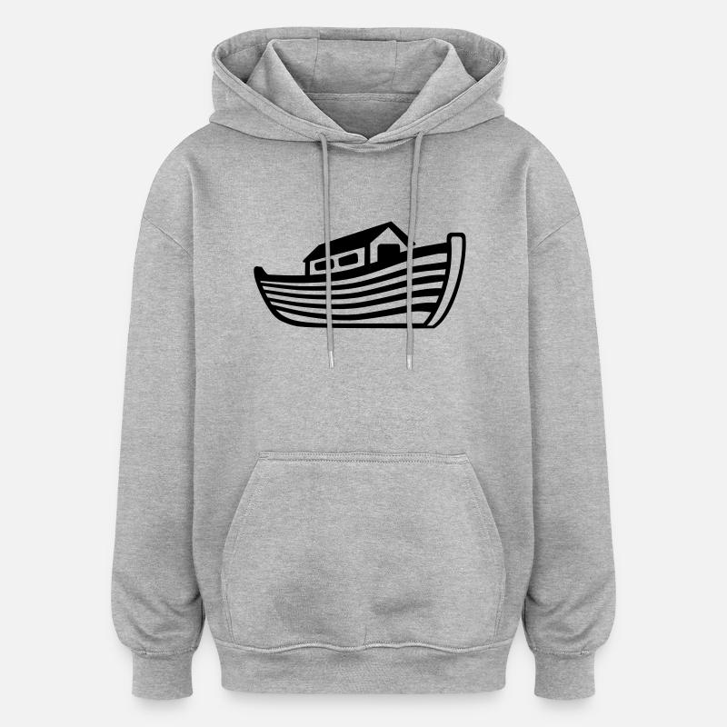 Arche Noé - Sweat à capuche oversize unisexe - gris chiné