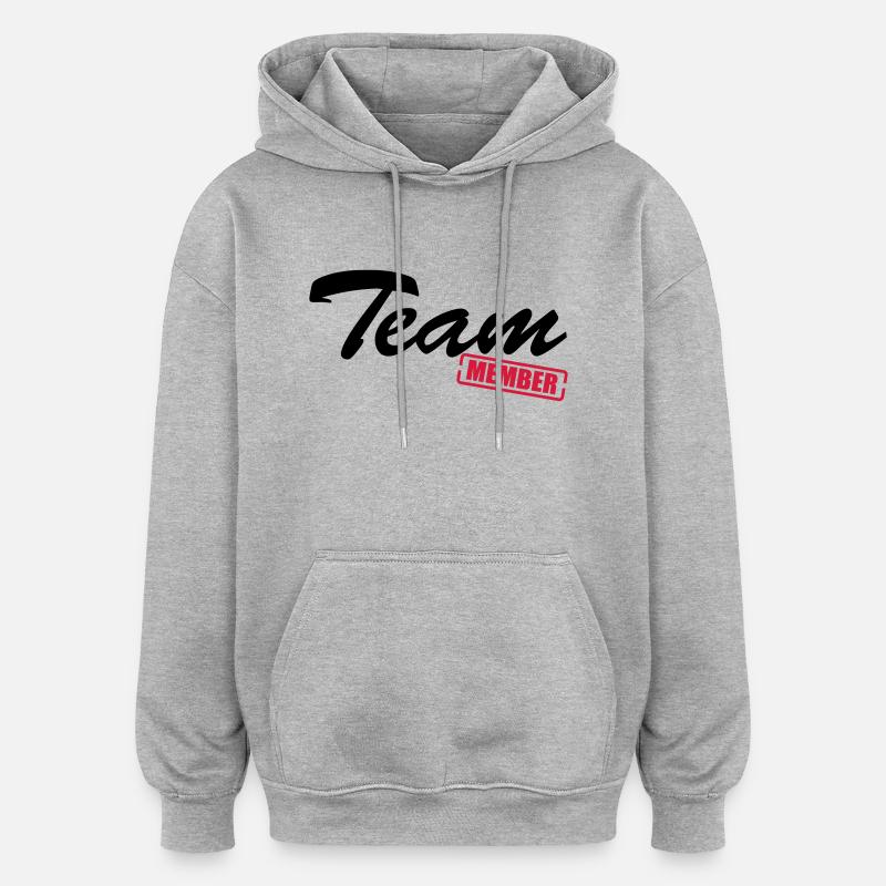 team_member2 - Sweat à capuche oversize unisexe - gris chiné