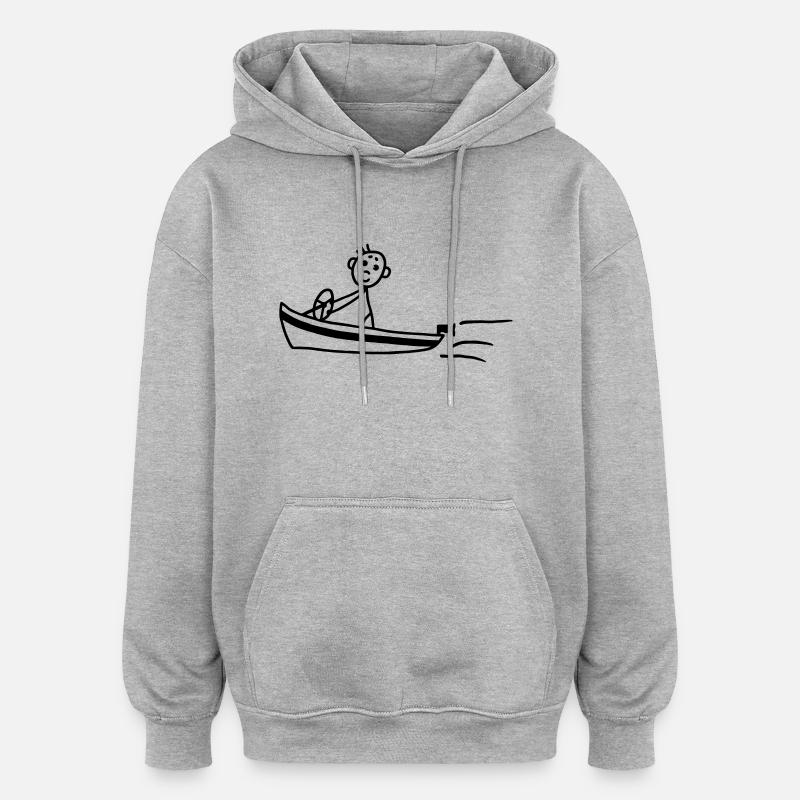 Motorboot - Boot - Oversized Unisex Hoodie - Grau meliert