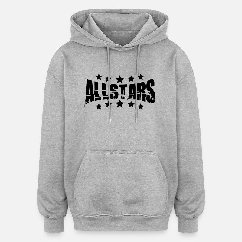 Conception Allstars - Sweat à capuche oversize unisexe - gris chiné