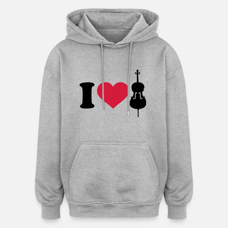 Cello - Oversized Unisex Hoodie - Grau meliert