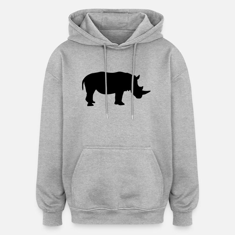 Nashorn - Oversized Unisex Hoodie - Grau meliert