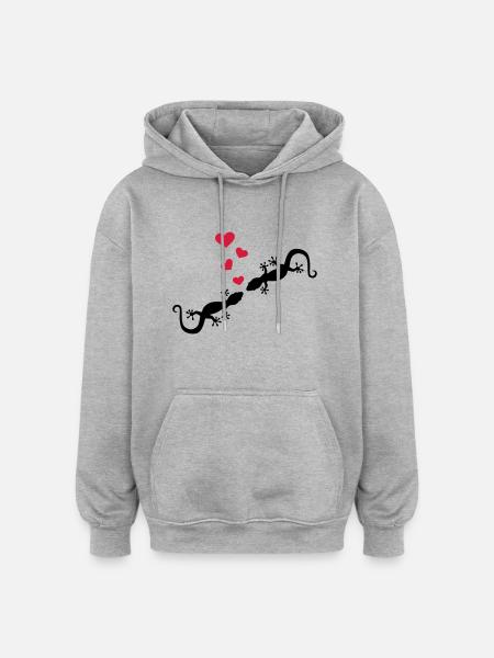 Gecko - Oversized Unisex Hoodie - heather grey
