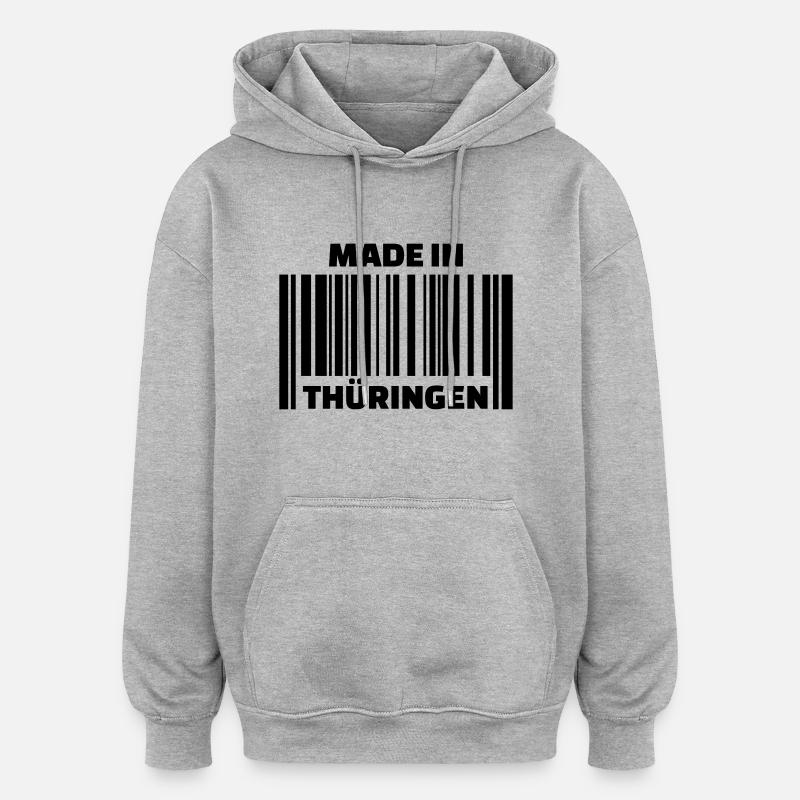 Thüringen - Oversized Unisex Hoodie - Grau meliert