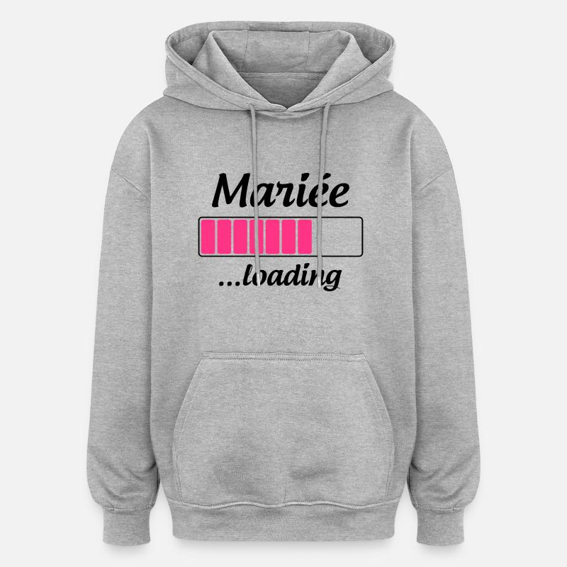 Mariée ...loading - Sweat à capuche oversize unisexe - gris chiné