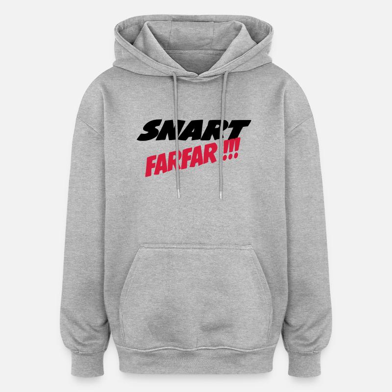 Snart farfar !!! - Sweat à capuche oversize unisexe - gris chiné