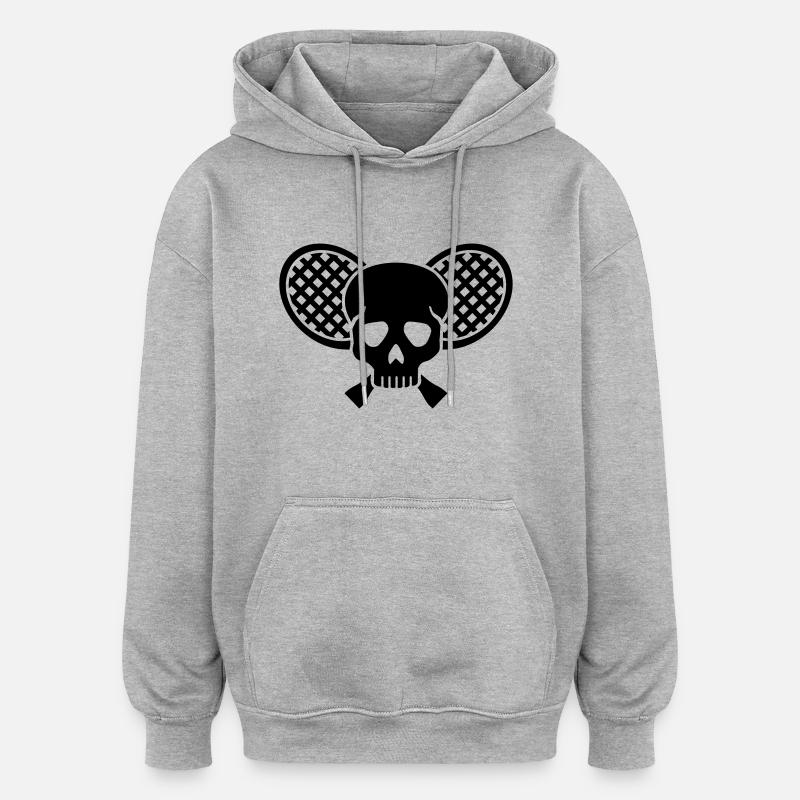 Tennis - Sweat à capuche oversize unisexe - gris chiné