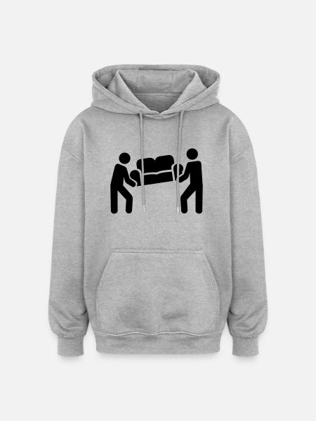 Relocation - Oversized Unisex Hoodie - heather grey