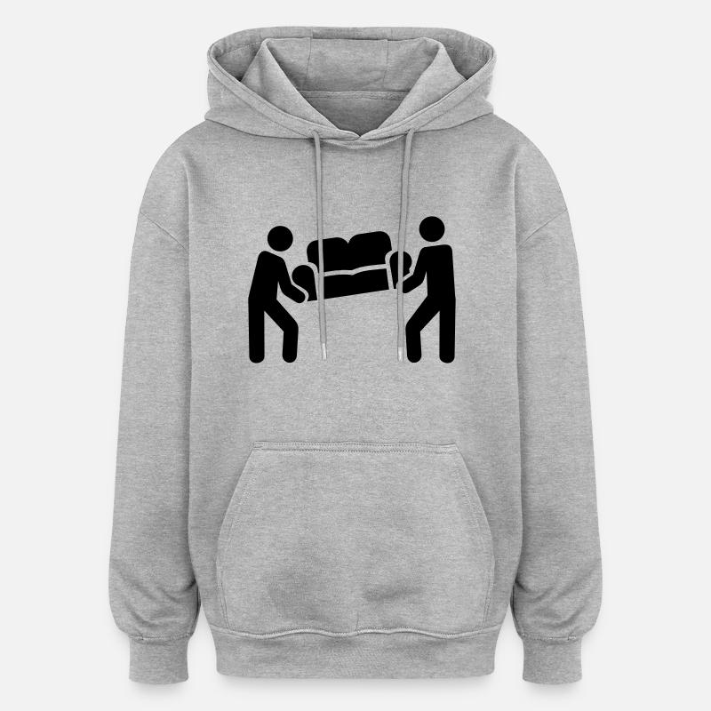 Umzug - Oversized Unisex Hoodie - Grau meliert