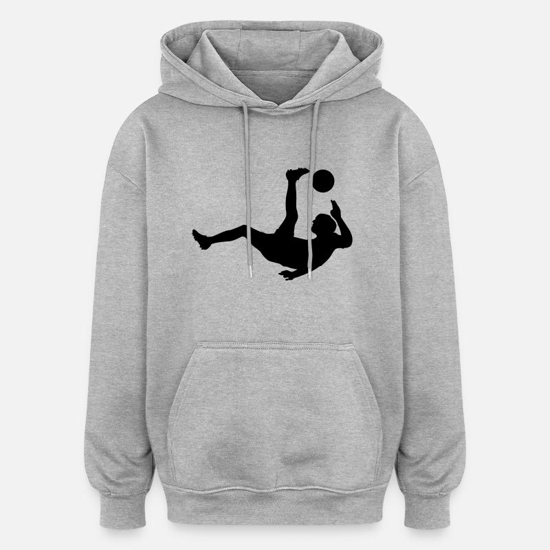 Fußball - Oversized Unisex Hoodie - Grau meliert