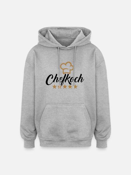 Chefkoch - Oversized Unisex Hoodie - Grau meliert