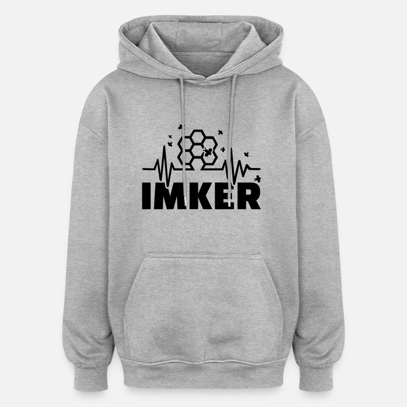 Imker - Oversized Unisex Hoodie - Grau meliert