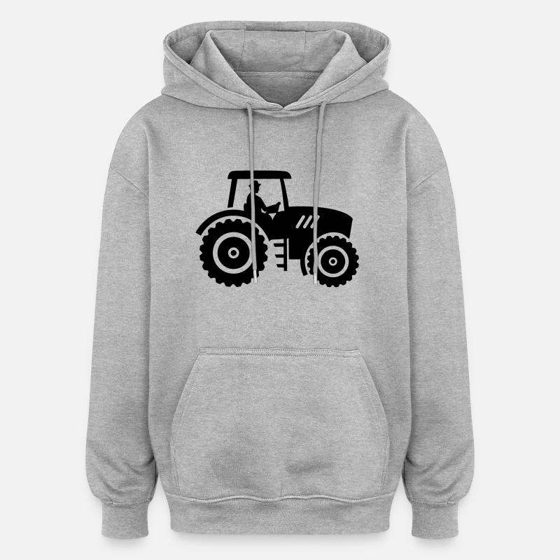 Traktor - Oversized Unisex Hoodie - Grau meliert