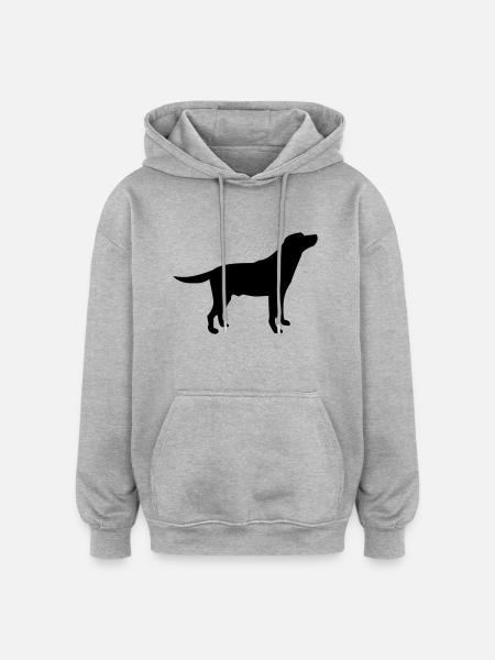 hund - Oversized Unisex Hoodie - Grau meliert