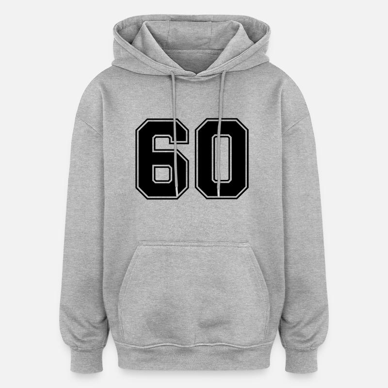 60 - Sweat à capuche oversize unisexe - gris chiné