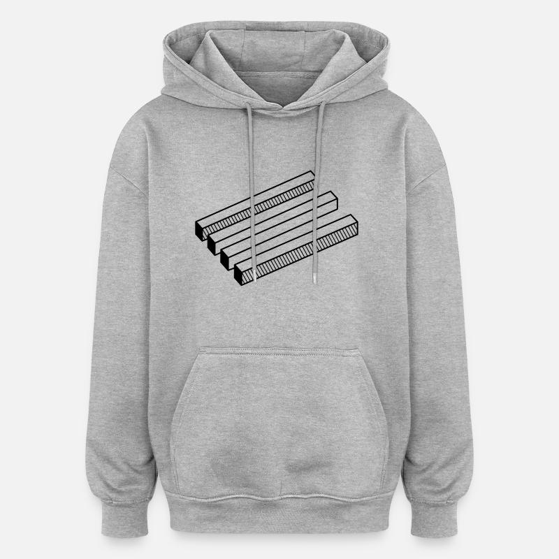 illusion d'optique - Sweat à capuche oversize unisexe - gris chiné