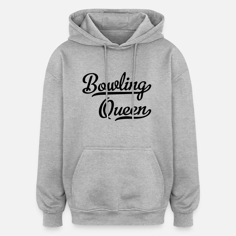 Reine du bowling - Sweat à capuche oversize unisexe - gris chiné