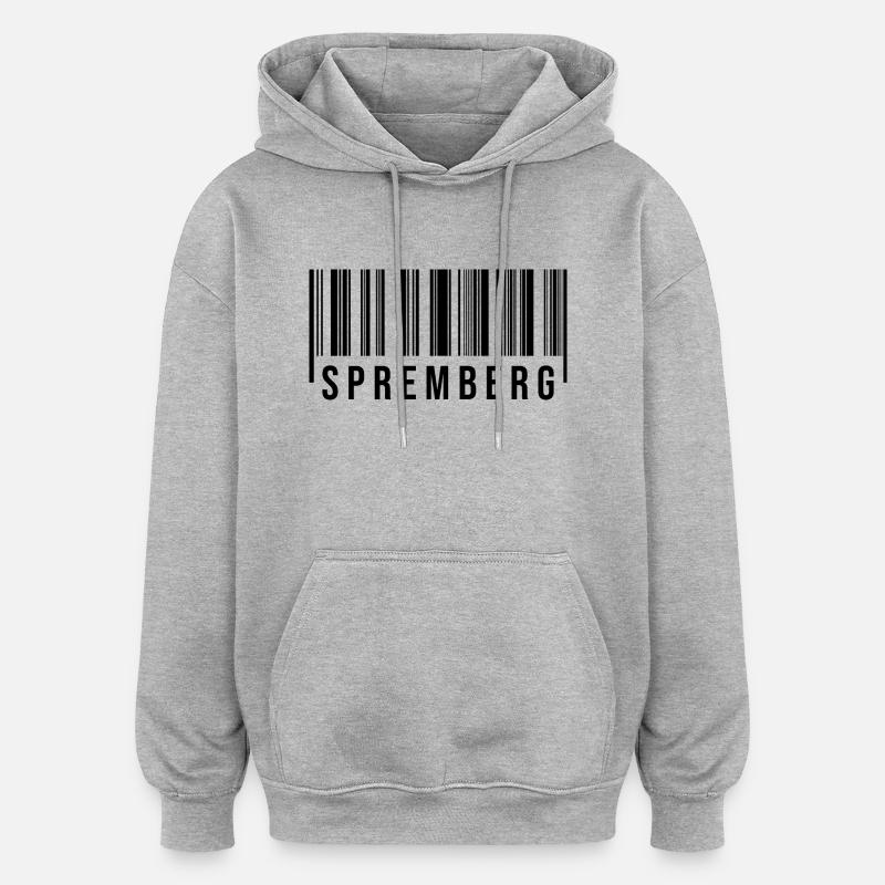 Spremberg Strichcode - Oversized Unisex Hoodie - Grau meliert