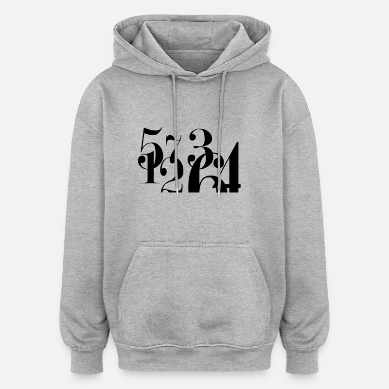 Pile de chiffres - Sweat à capuche oversize unisexe - gris chiné