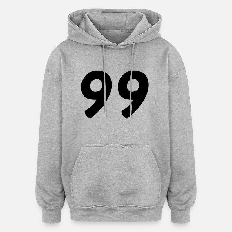 99 - Sweat à capuche oversize unisexe - gris chiné