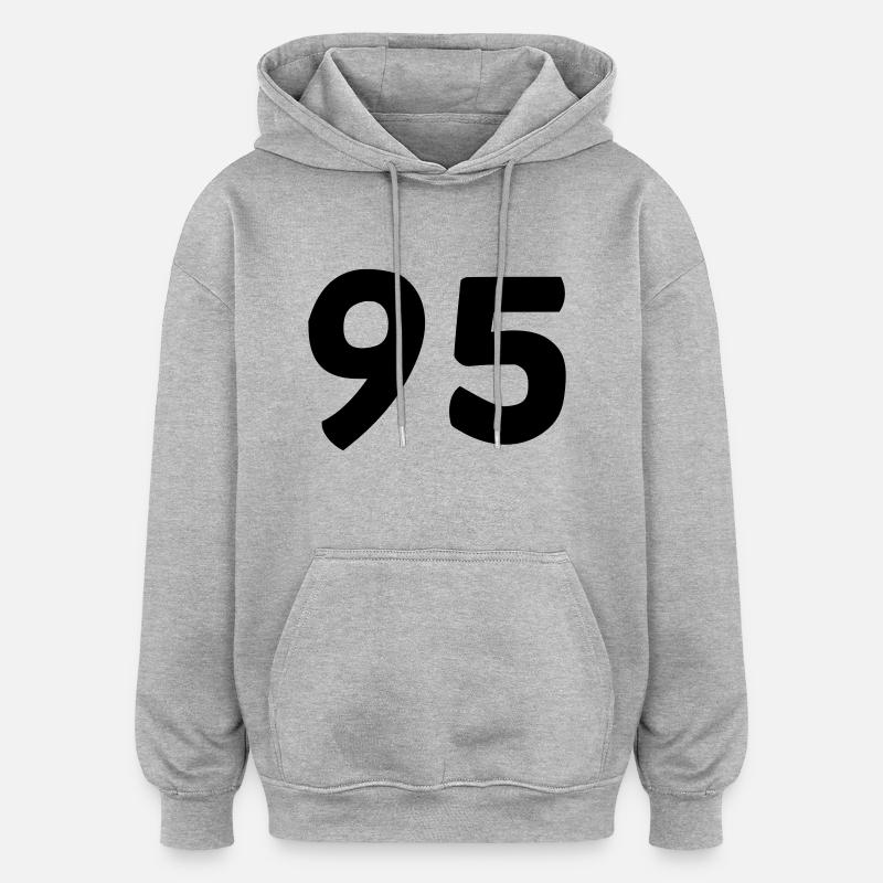 95 - Sweat à capuche oversize unisexe - gris chiné