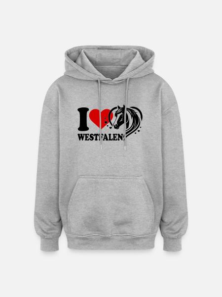 J’adore Horse Westphalia - Sweat à capuche oversize unisexe - gris chiné