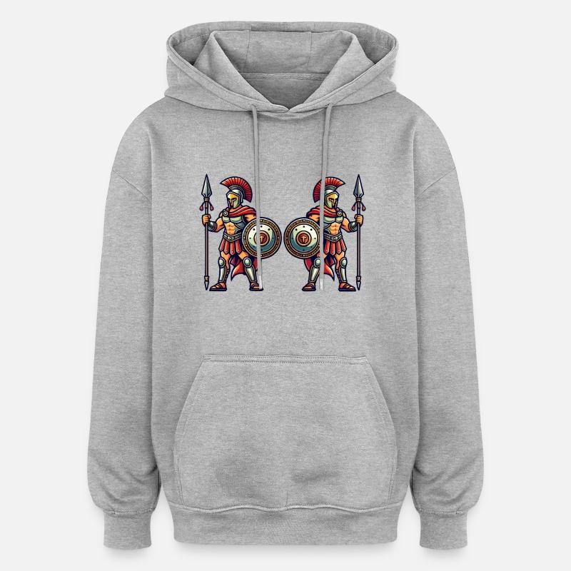 Spartiate 2 - Sweat à capuche oversize unisexe - gris chiné