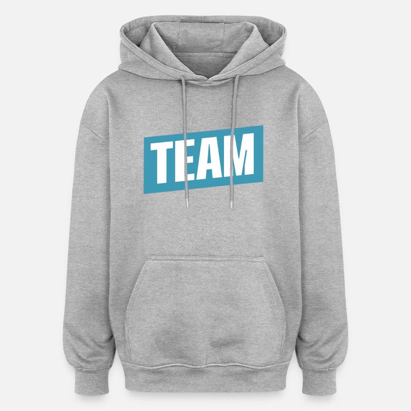 Équipe - Sweat à capuche oversize unisexe - gris chiné