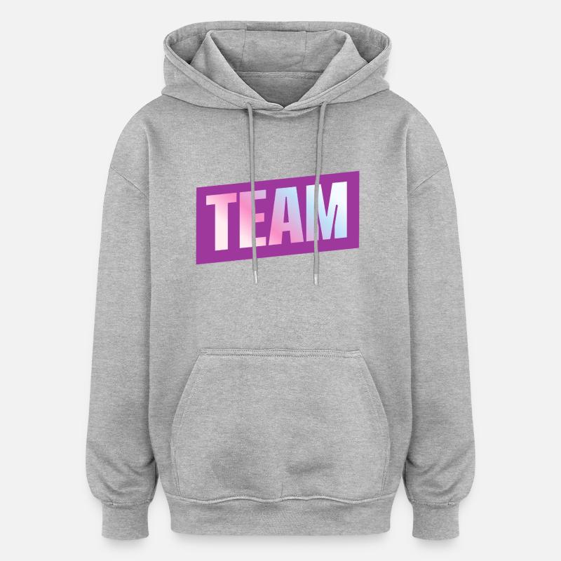 Équipe - Sweat à capuche oversize unisexe - gris chiné