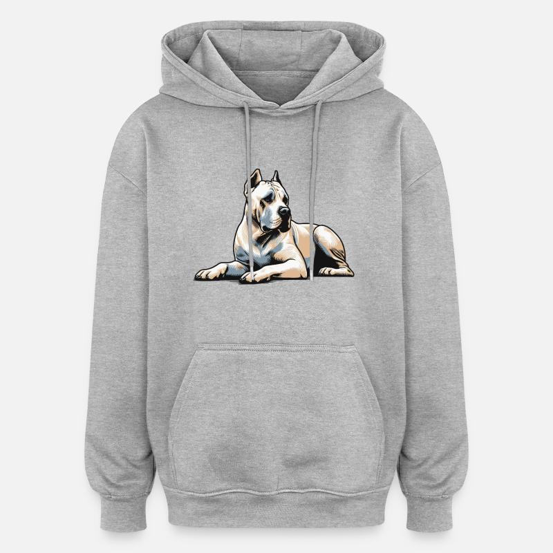 Dogue Argentin - Sweat à capuche oversize unisexe - gris chiné