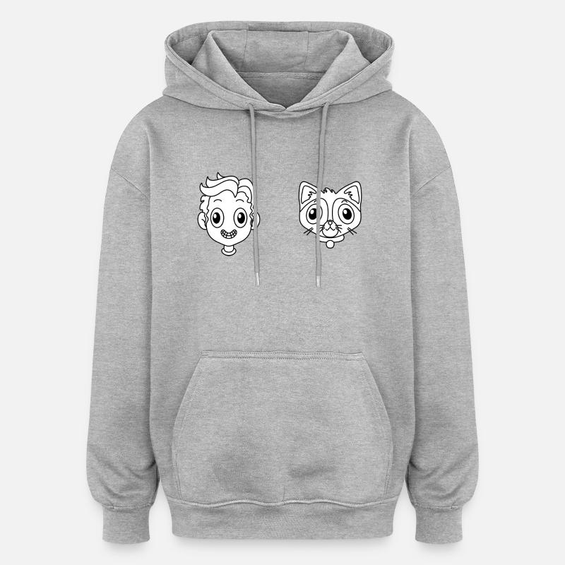 Chat de compagnie - Sweat à capuche oversize unisexe - gris chiné