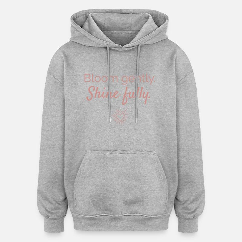 Floraison douce - brille puissamment - Sweat à capuche oversize unisexe - gris chiné