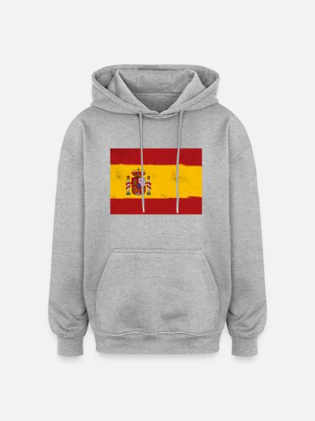 Flag of Spain - Oversized Unisex Hoodie - heather grey