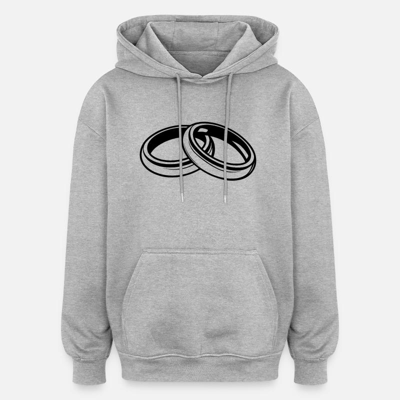 Eheringe Symbol Hochzeit - Oversized Unisex Hoodie - Grau meliert