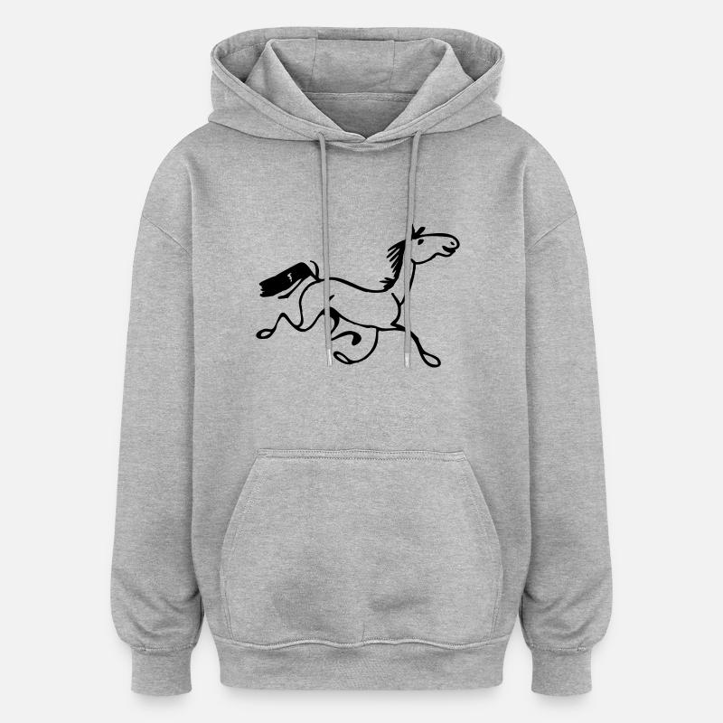 dada-cheval - Sweat à capuche oversize unisexe - gris chiné