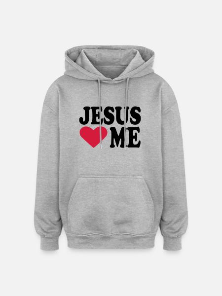 Jesus - Oversized Unisex Hoodie - heather grey