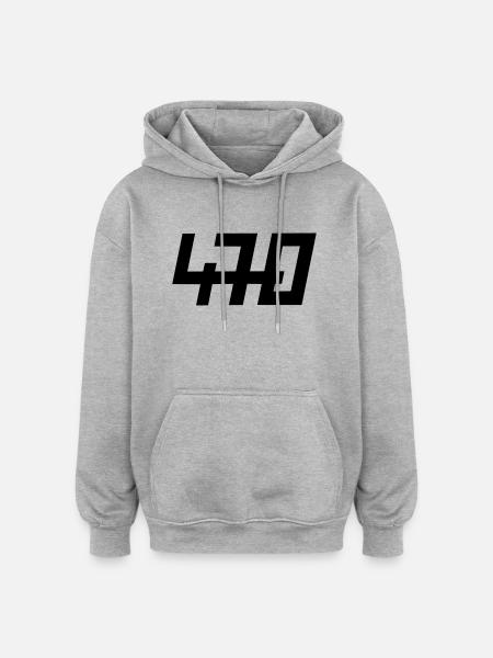 470er - Oversized Unisex Hoodie - Grau meliert