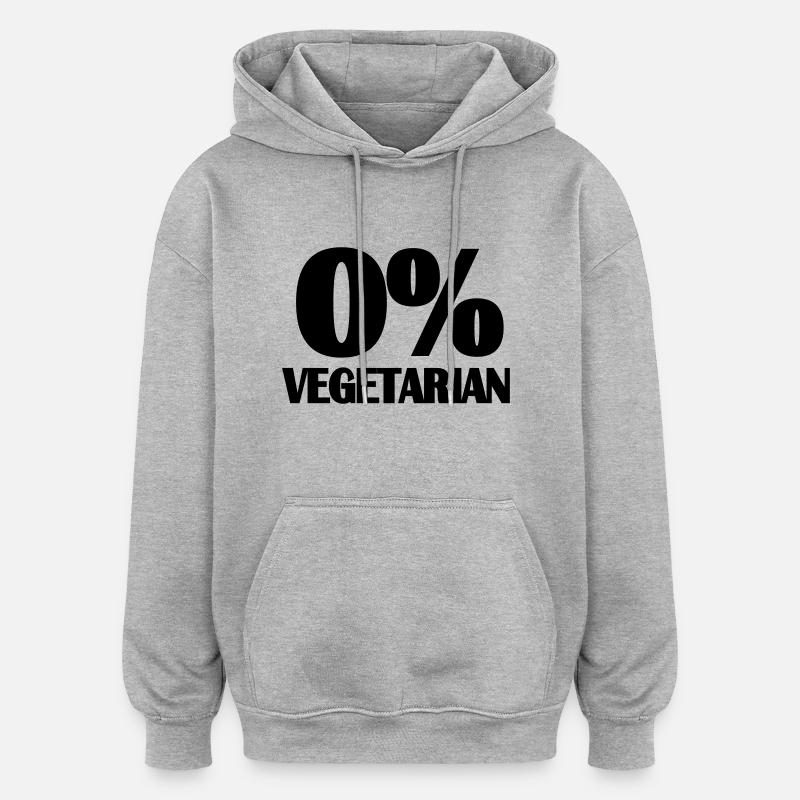 Vegetarian - BBQ - Sweat à capuche oversize unisexe - gris chiné
